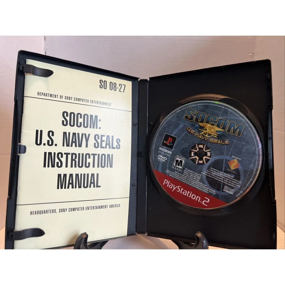 SOCOM: U.S. Navy SEALs (Sony PlayStation 2, 2002) Disc & Manual - No Coverart